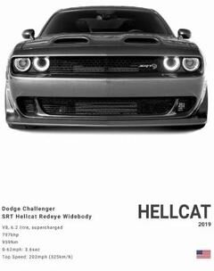 Inspired Finds Dodge Challenger SRT Hellcat Redeye Canvas Wall Art Modern Muscle Car Poster 19.69x27.56 In hellcat Front