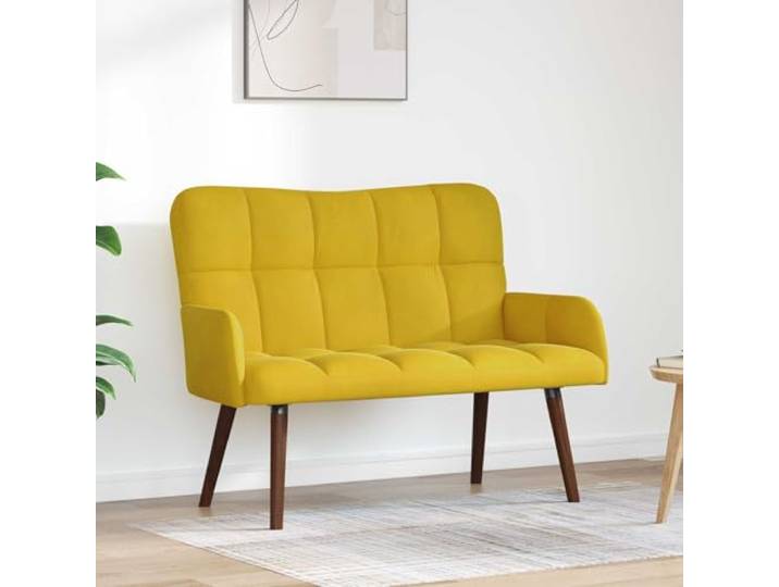 ZQQLVOO Samt 2-Sitzer Sofa Gelb 115 cm Modernes Design, veredelte Rückseite, einfache Montage, pflegeleicht, für Wohnzimmer und Schlafzimmer