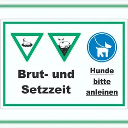 HB-Druck Brut- und Setzzeit Hund anleinen Aufkleber A3 (297x420mm)