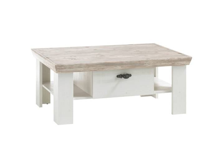 Mid.you Couchtisch, Pinien, Hellbraun, 2 Schublade(n) Schubladen, 69x45x109 cm, Wohnzimmer, Wohnzimmertische, Couchtische
