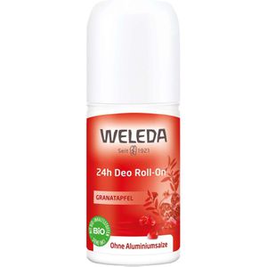 Weleda Deodorant Bio Granatapfel, Naturkosmetik, Roller, für Damen, 24h Schutz, ohne Aluminium, 50 ml