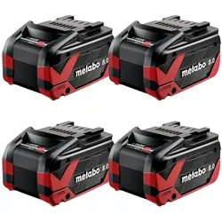 Metabo, Werkzeugakku + Ladegerät, 4x LiHDX Akkupack 18 V 8,0 Ah CAS Li-Ion Akku ( 4x 624975000 ) (18 V)