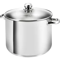 Kopf XXL Induktion Kochtopf Gigant, Ø 28 cm, Höhe 21 cm, 12,5 Liter, Edelstahl, Pfanne + Kochtopf, Silber