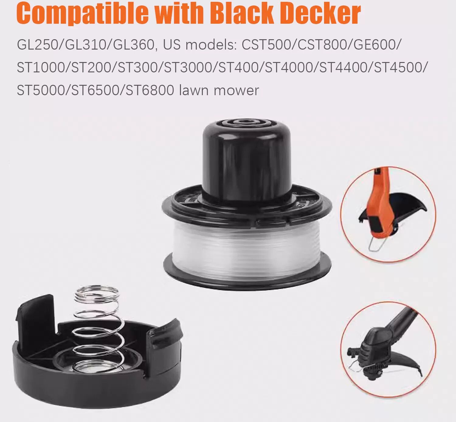 INF Trimmerspule für Black Decker GL250/GL310/GL360 Rasentrimmer