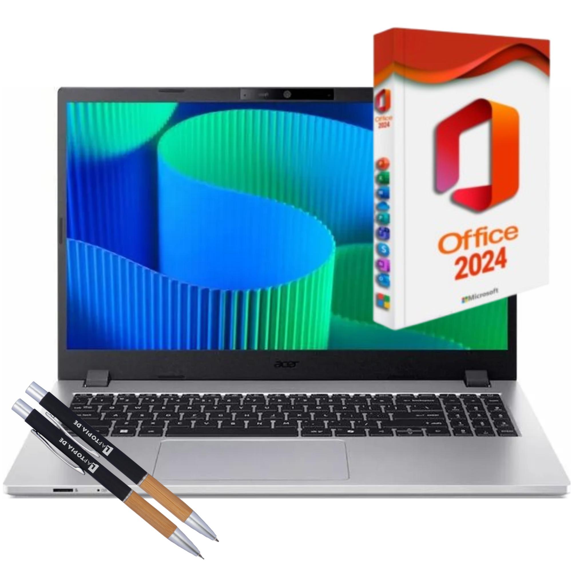 Acer Travelmate P215, Intel Core 5, 16GB DDR5-RAM, 512GB SSD, Windows 11 Pro + MS Office 2024 Pro, (15,6"), Displayport, beleuchtete Tasten