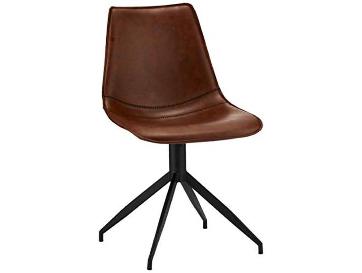 Furnhouse Isabel Esszimmerstühle 2er Set Kunstleder 360° Drehstuhl Metallgestell Schwarz – Skandinavisches Design Modern Gepolstert