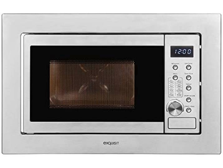 Exquisit Einbaumikrowelle mit Grill - 800 W, 20 L, Edelstahl
