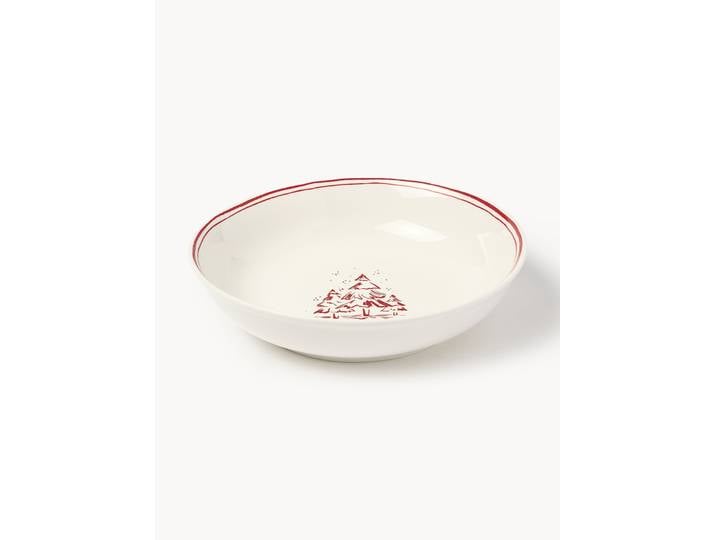 Assiettes creuses de Noël design Clarette par Agathe Marty, 4 pièces