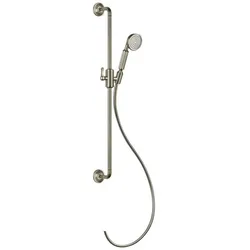 Gessi Venti20 Brausestange mit gebogener Halterung, mit schwenkbarem Brausehalter, Wandmontage, 1-Strahl, 1/2 Anschluss, 65144149, Farbe: Finox Optik