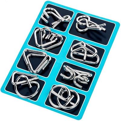 Metall-Puzzle-Spielset, Lernspielzeug, Spiel zum Entsperren, Eisenketten-Spielzeug, Entsperren von Link-Spiel, magisches Spielzeug, Party, Neun-Ring-Puzzle, Intelligenz-Schnallenschloss,