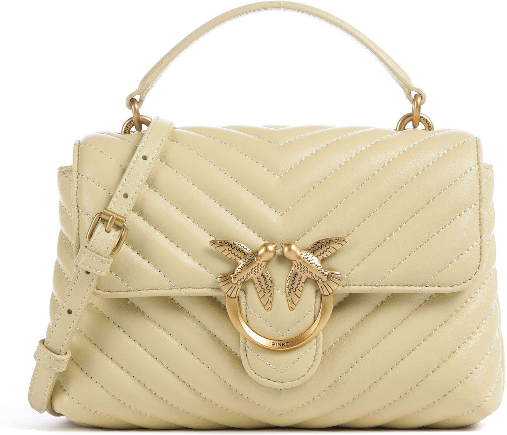 Pinko Love Lady Puff Mini Handtasche aus Leder, gelb