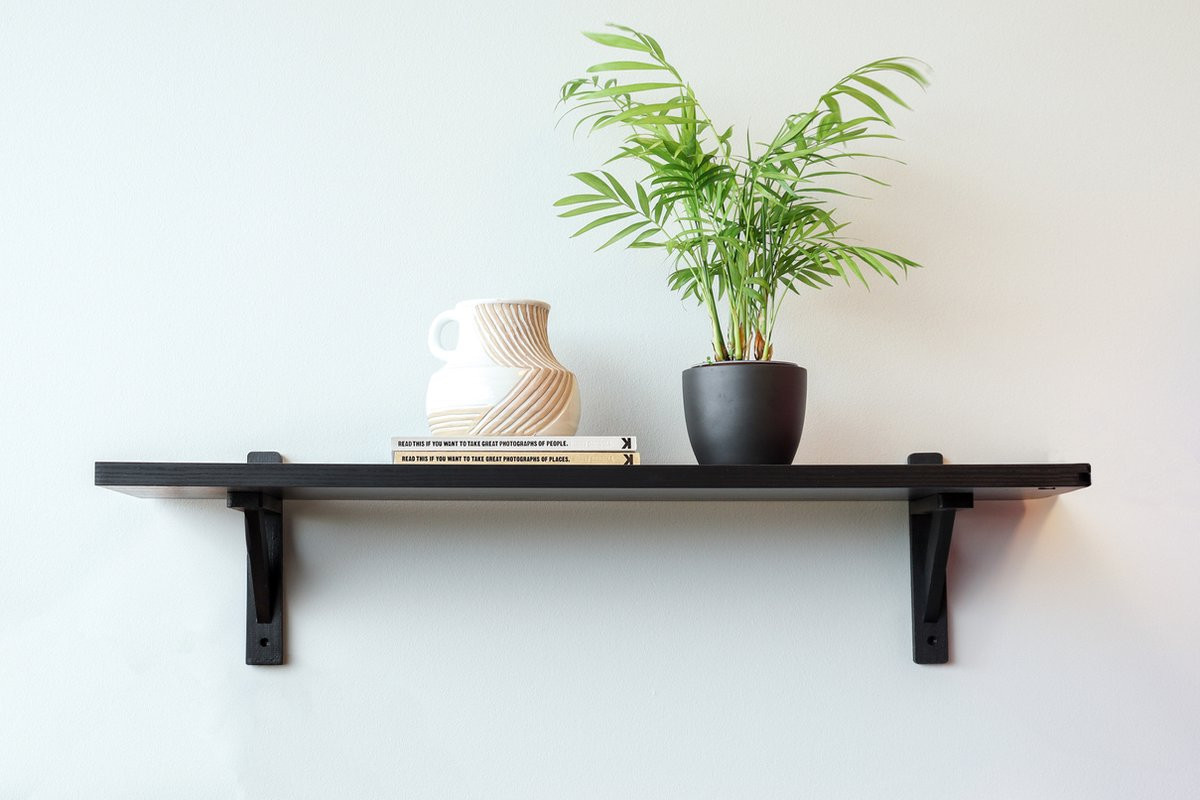 Wovar Houten Plankdrager Zwart, 15 x 19 cm