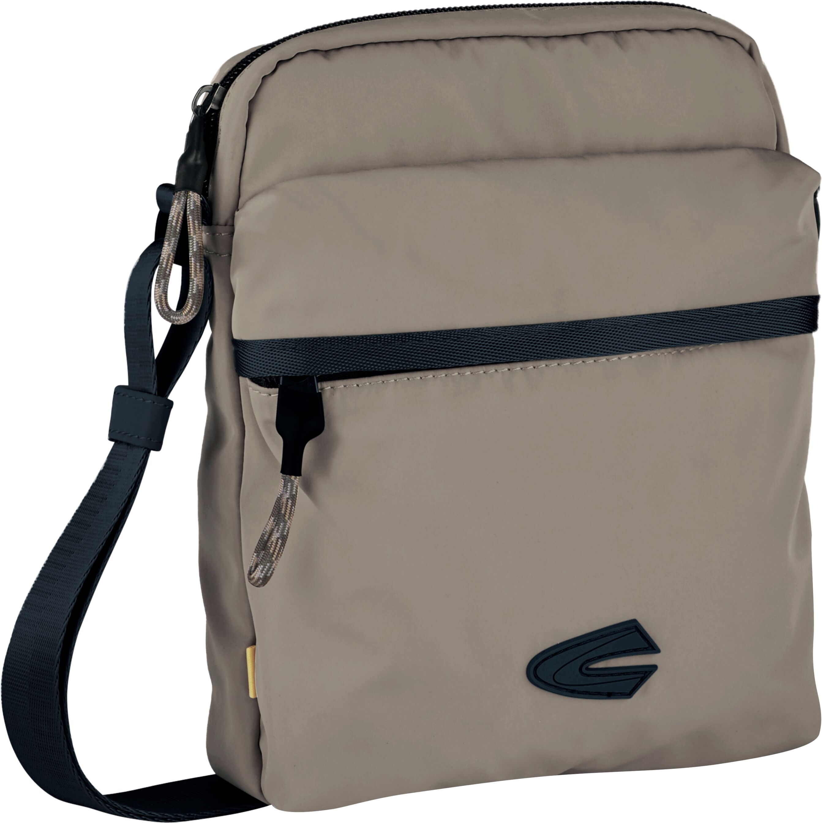 Umhängetasche CAMEL ACTIVE "Terra", Herren, Gr. B/H/T: 18cm x 22cm x 6cm, grün, Polyester, clean, gepflegt, kontrastfarbene Details, Taschen Umhängetasche, aus recyceltem Nylon und voluminös aufgesetzten Taschen grün B/H/T: 18cm x 22cm x 6cm