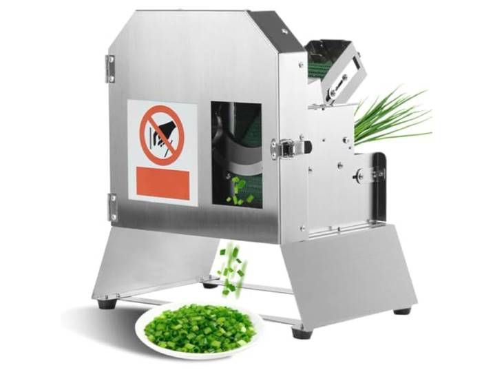 zenggp Elektrischer Gemüseschneider, 2-35 Mm Verstellbar Förderbandschneider, Edelstahl, 100 kg/h, 100 W, für Gewerbe und Haushalt
