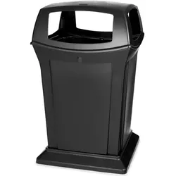 Mülltonne Rubbermaid Ranger 4-fach Einwurf 170 L schwarz eckiger Container mit 4 Öffnungen