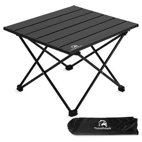 Travelhawk Opvouwbare Aluminium Campingtafel - Lichtgewicht en Compact - B/D/H: 68 x 40 x 40 cm