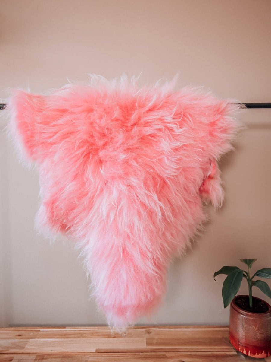 Echte IJslandse schapenvacht vloerkleed Roze - XL - 120 cm
