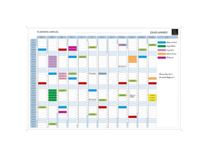 EXACOMPTA Planning magnétique annuel - textes en français - Blanc