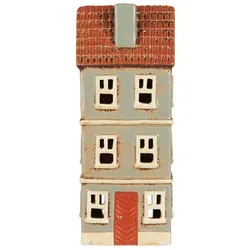 IB Laursen Teelicht-Haus My Home Town rostfarbige Tür, 9.5 x 7 x 23.2 cm