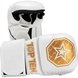 TOP TEN MMA Sparringhandschuhe „Contender“, Größe S in Weiß Weiß