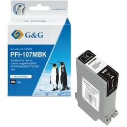 G&G, Druckerpatrone, Tinte komp. mit Canon PFI-107MBK/ 6704B001 Matt-Schwarz (MBK)