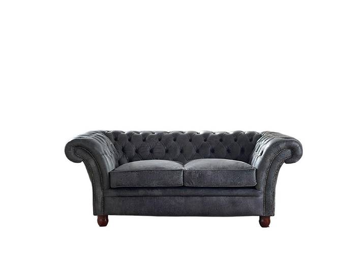 Xlmoebel Chesterfield-Sofa Zweisitzer Sofa aus Stoff oder Leder mit Knopfverzierungen, Zweisitzer, Hergestellt in Europa