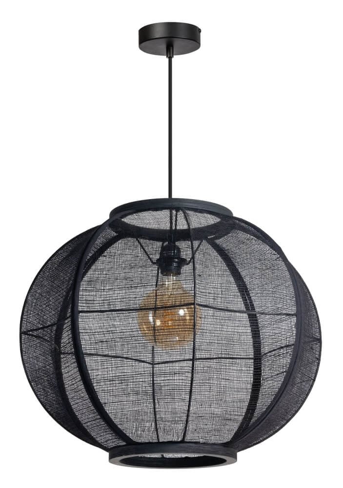 ETH Bohemian hanglamp Fabric zwart ronde textiel Ø 58cm