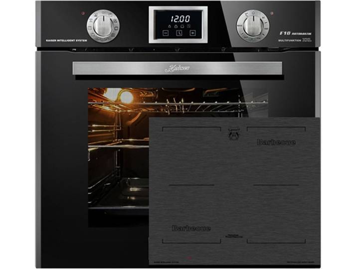 Kaiser Küchengeräte Backofen-Set Herd Set Autark Elektro Backofen, Autark, 79L, Einbau Backofen,10 Funktionen mit Induktions-Kochfeld, Autark Herd Power Booster 60 cm Barbecue EH 6326 Sp+KCT 6700 FI, mit 1-fach-Teleskopauszug