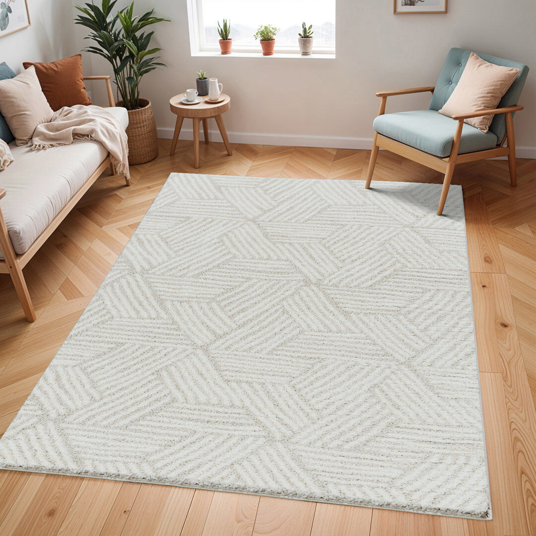 Latitude Run Amneris Washable Area Rug Cream Rectangle 160cm x 213cm