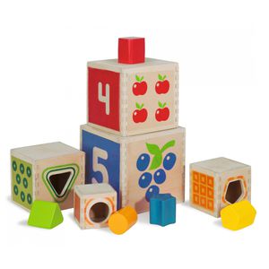 Eichhorn Motorikspielzeug Color Steckturm, Stapel- und Steckspiel aus Holz, ab 1 Jahr