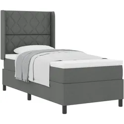 vidaXL, Boxspringbett, Boxspringbett Mit Matratze Stoff Dunkelgrau (100 x 200 cm)