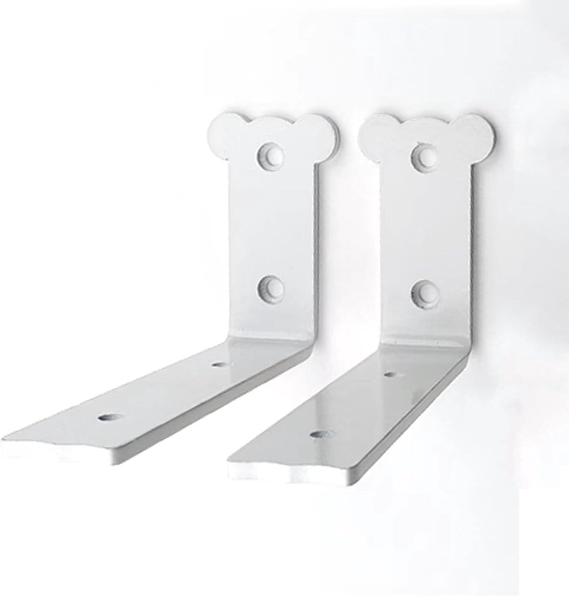 Zwevende Plankdragers Haakse Steunen Wit - 24 cm