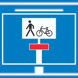 HB-Druck Sackgasse Radverkehr Fußgänger erlaubt Symbol Aufkleber A7 (74x105mm)