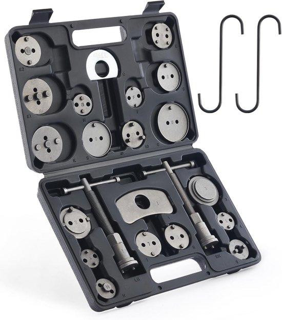 Remzuiger terugstelset met 24-delige remklauw compressie gereedschapsset en 18 adapters voor schijfremmen inclusief koffer