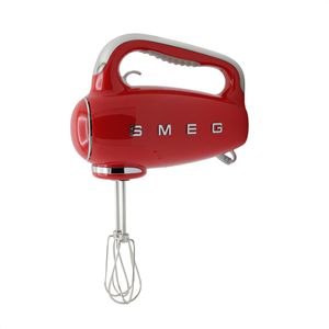 Smeg Handmixer HMF01RDEU 50er Retro Style, 9 Geschwindigkeiten, mit Knethaken, Rührbesen & Schneebesen, 250 Watt, rot