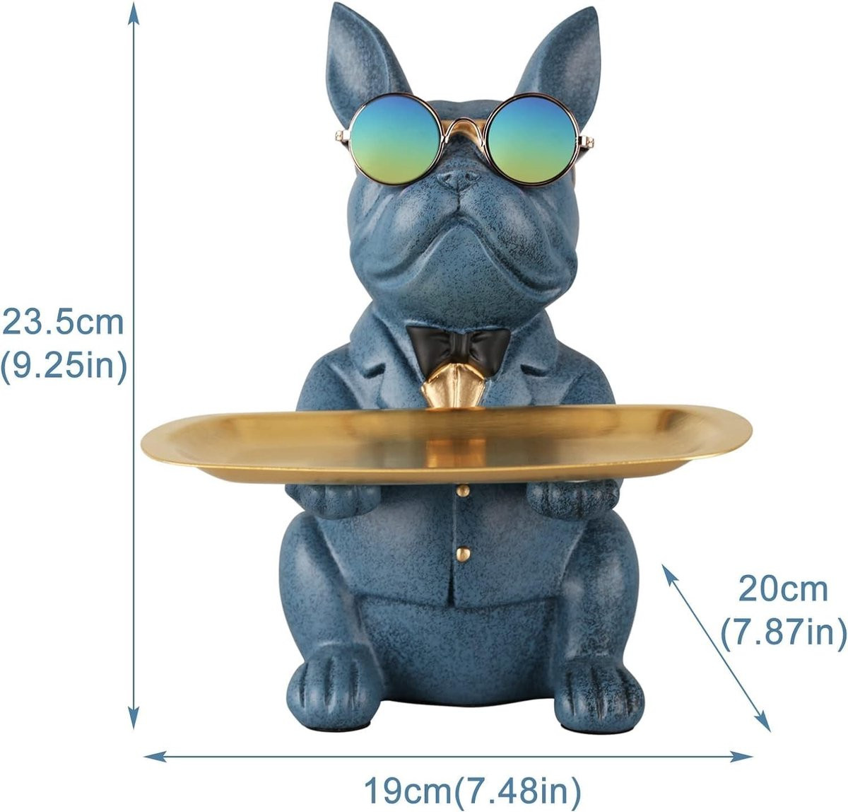 Merkloze Black French Bulldog Decoratieve Tray - Multifunctionele Opbergoplossing voor Thuis en Kantoor