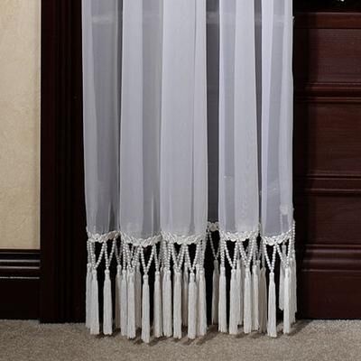 Touch of Class Rajah Pearl Semi Sheer Tab Top Curtain Panel, 60 x 84, White