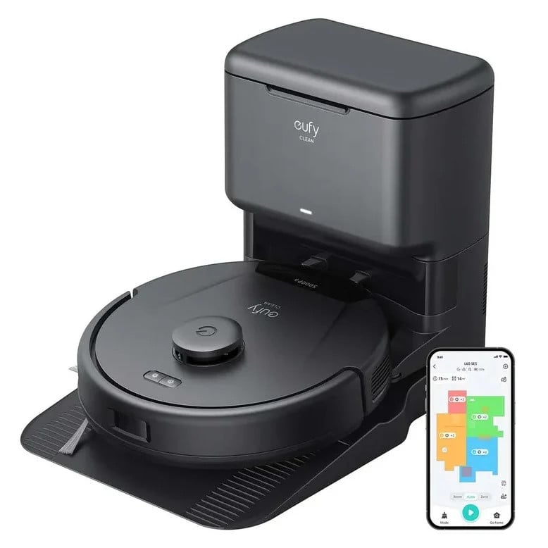 Eufy L60 Hybrid SES Robotstofzuiger met Laser en Self-Cleaning Dock, Zwart