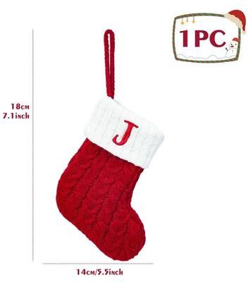 Uplift Treasures Personalized Christmas Knit Stocking With Snowflake Design j