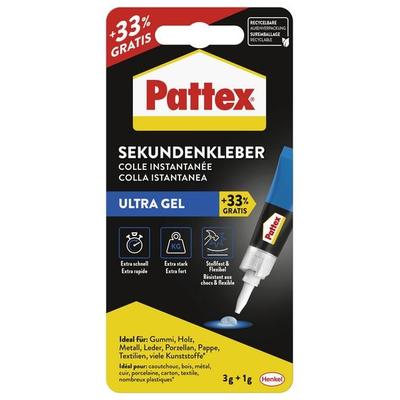 Pattex Kleben Pattex Sekundenkleber Ultra Gel, 3g + 1g