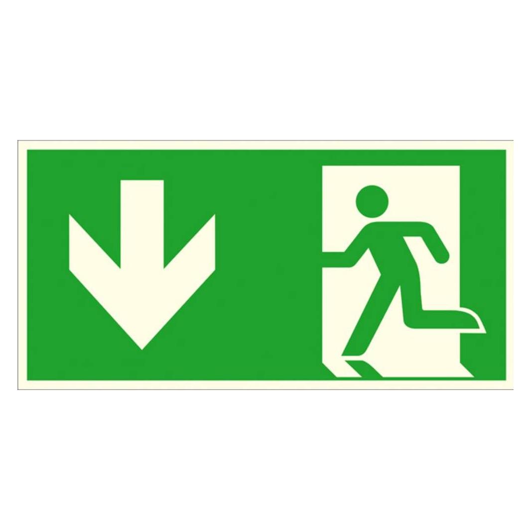 SafetyMarking Rettungszeichen "Notausgang links abwärts" rechteckig 30,0 x 15,0 cm (15.A1015)