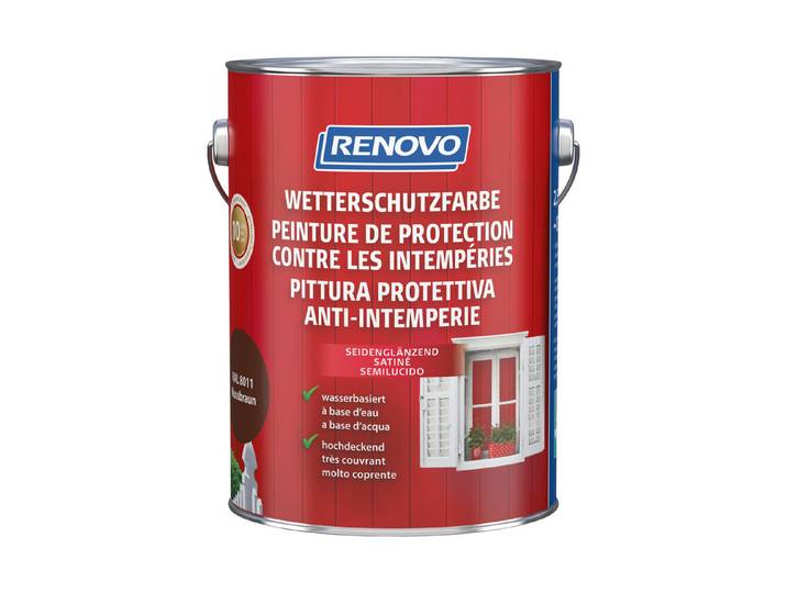Renovo Wetterschutzfarbe Nussbaum 2.5 l Seidenglanz