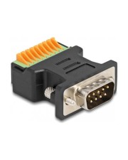 Delock D-Sub 9 Stecker zu Terminalblock Adapter mit Drucktaster (66558)