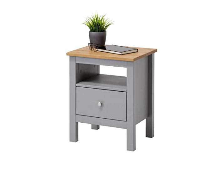 hagge home Scandinavisch houten bijzettafel, nachtkastje, houten tafel, woonkamertafel, slaapkamertafel, 45 x 37 cm, hoogte 55 cm