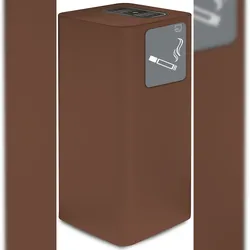 Stil Casa PURE Aschenbecher, lackierter Stahl, 30x30xh. 65 cm, Klebepiktogramm Aschenbecher, Schale mit Stahlobergrill, corten.