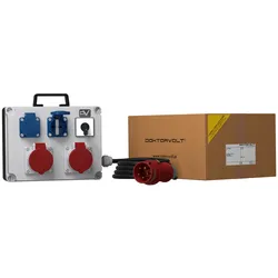 Stromverteiler FRED 2x16A 2x230V Nockenschalter 0-1 Kabel Mennekes Doktorvolt® DV-0861-D