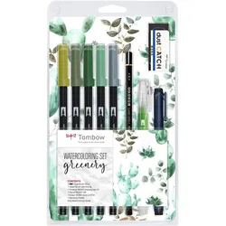 Tombow, Malstifte, Watercoloring-Set Greenery (5x)