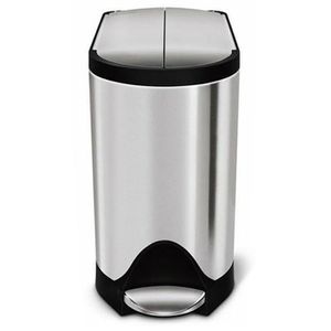 Simplehuman Mülleimer CW1899, silber, Kosmetikeimer aus Edelstahl, 10 Liter