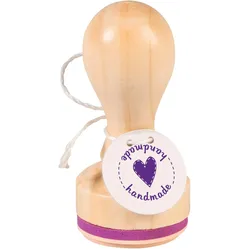3x Heyda, Stempel, Stempel handmade 3.2cm 211803001 Holz matt