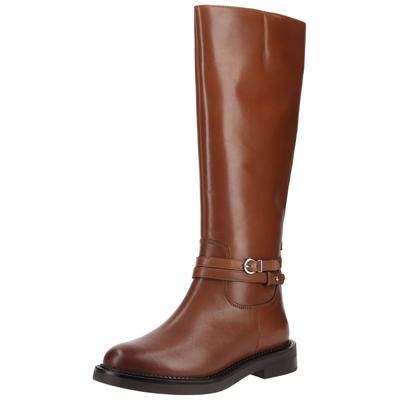Stiefel GEOX "Geox Stiefel Leder", Damen, Gr. 37, mittelbraun, Leder, Schuhe Stiefel